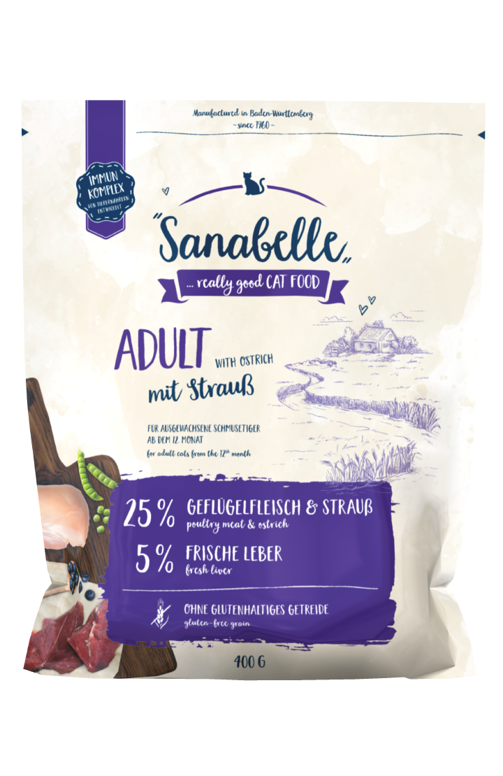 Sanabelle Katzen-Trockenfutter Adult mit Strauß